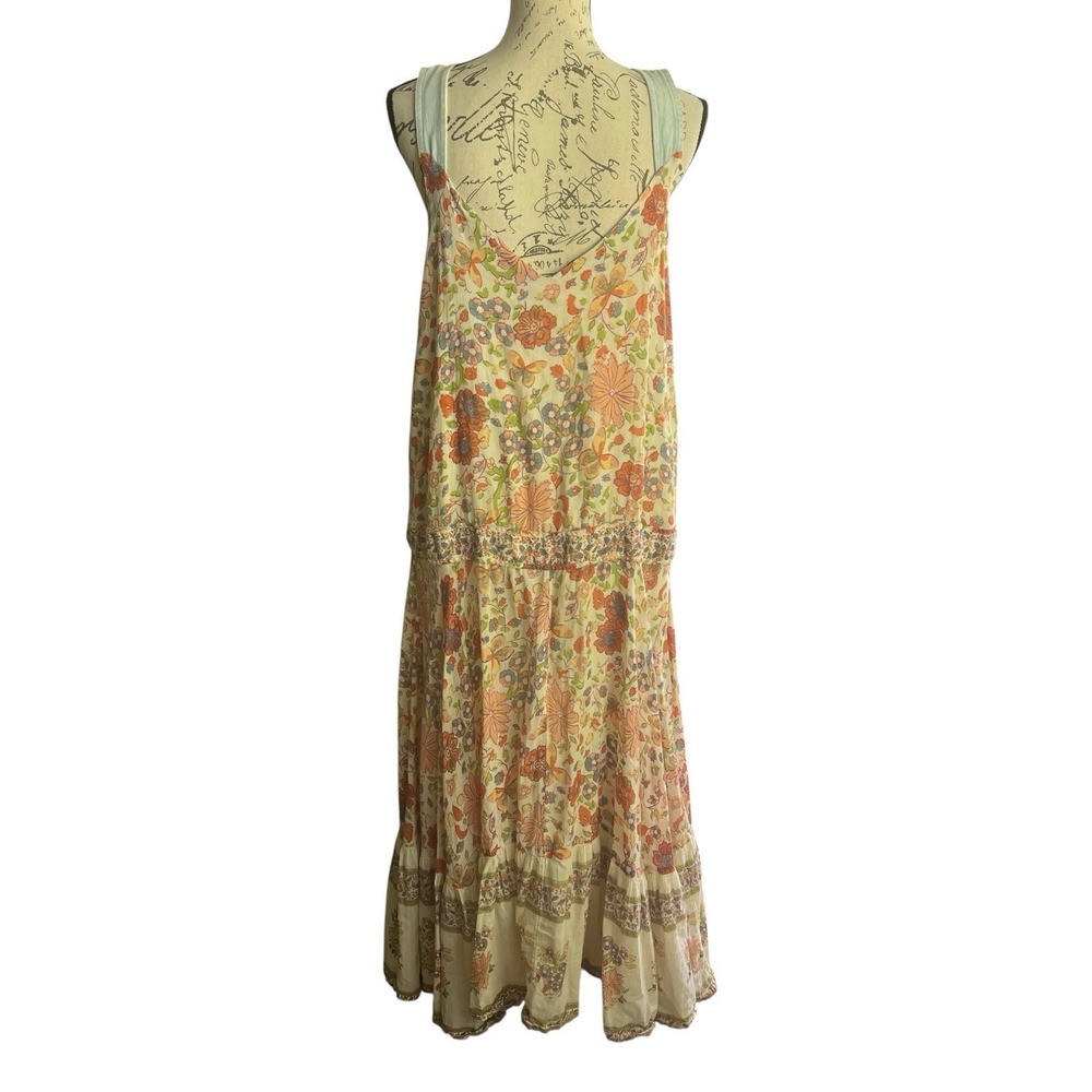 Free People Kelso Maxi Dress Small Cotton Lined Pockets Floral Boho Festival - Picture 3 of 12